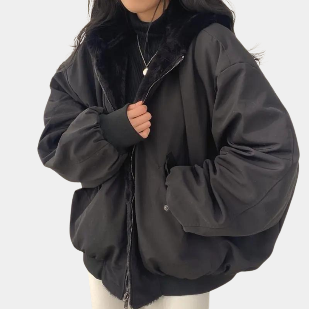 Women's Short Hooded Winter Coat - Stylish Warm Jacket for Cold Weather