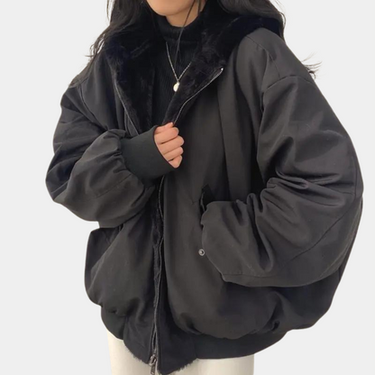 Women's Short Hooded Winter Coat - Stylish Warm Jacket for Cold Weather