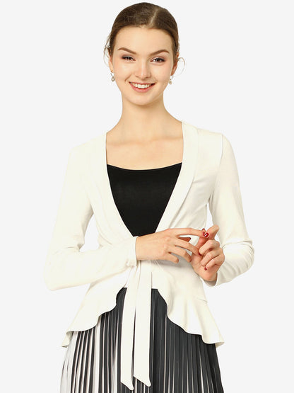Tie Front Long Sleeve Open Cardigan