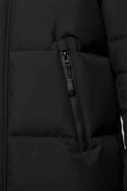 Men's Waterproof Insulated Long Coat with Hood for Cold Weather