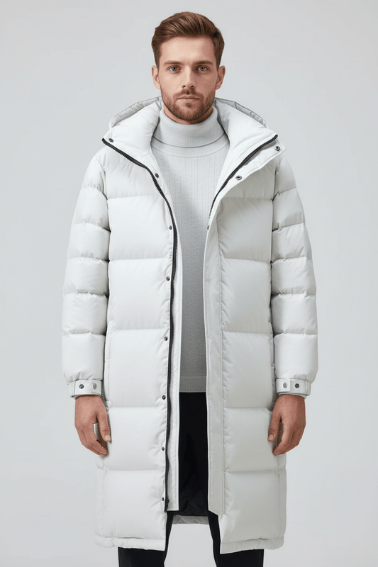 Men's Warm Insulated Hooded Trench Coat for Cold Weather