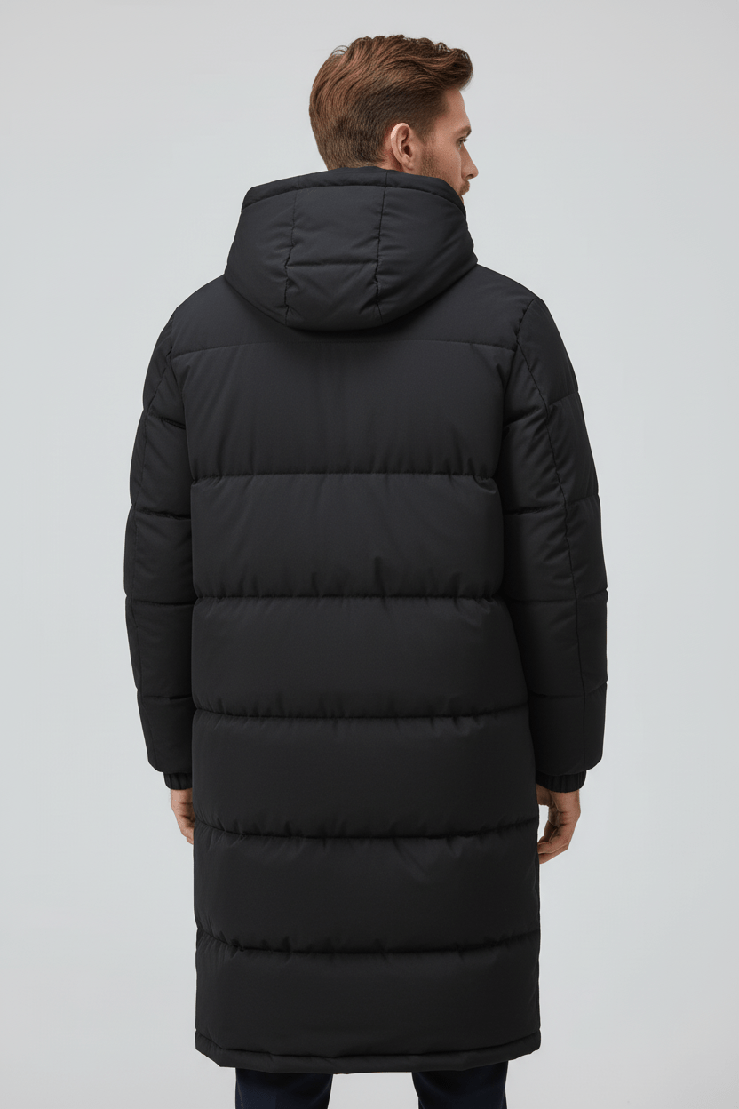 Men's Warm Insulated Hooded Trench Coat for Cold Weather