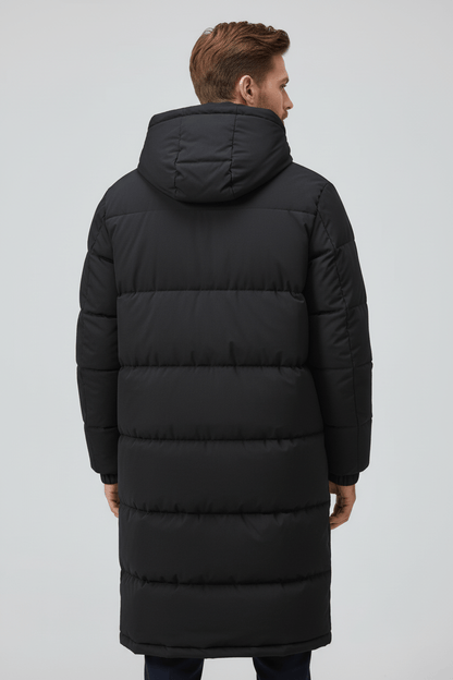 Men's Warm Insulated Hooded Trench Coat for Cold Weather