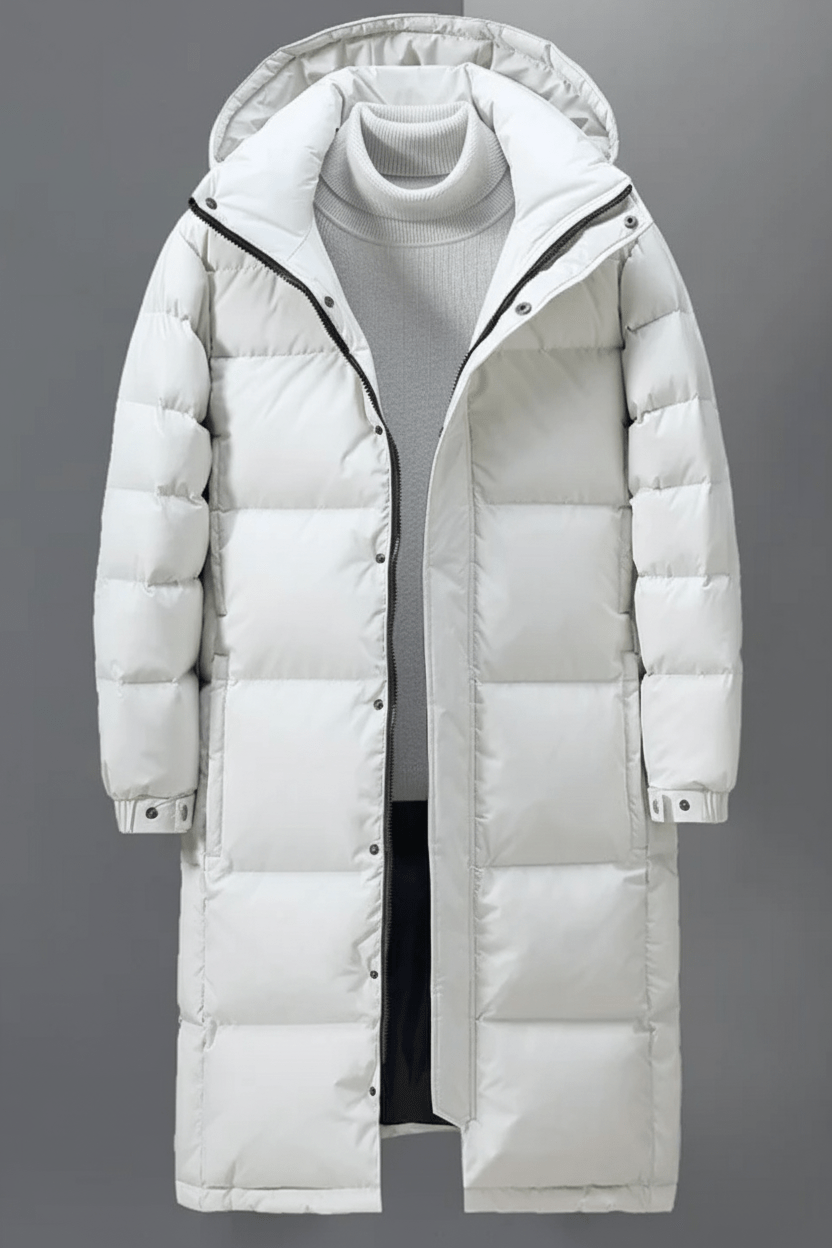 Men's Warm Insulated Hooded Trench Coat for Cold Weather