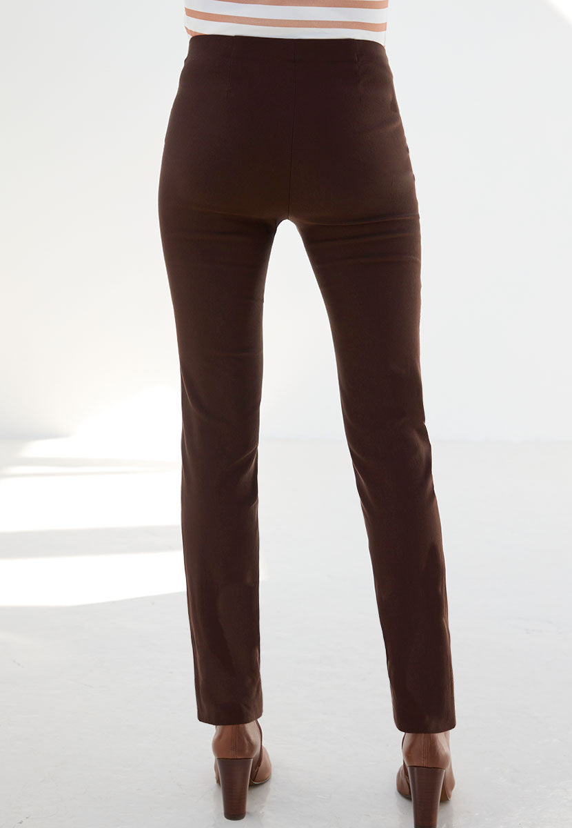 Easy Fit Slim Leg Trouser - Chocolate