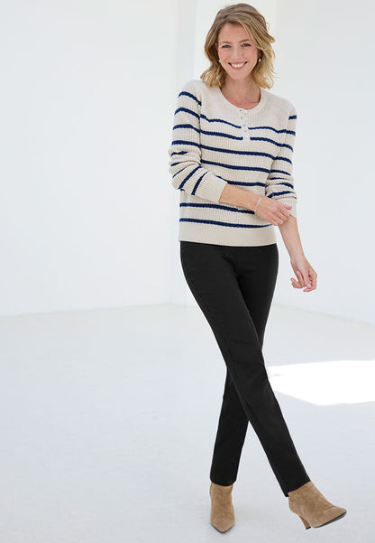Easy Fit Slim Leg Trouser - Black