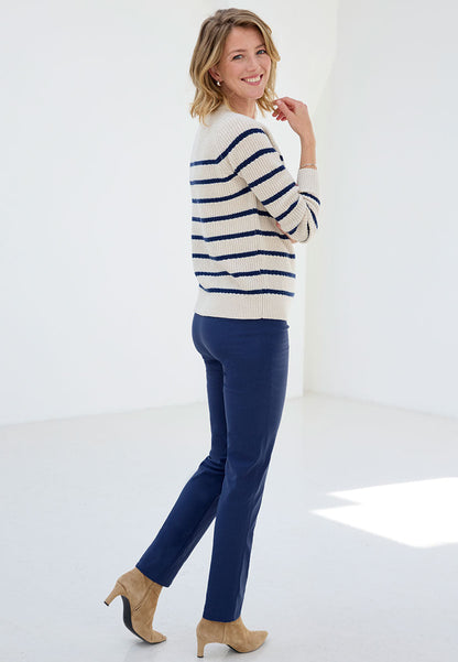 Easy Fit Slim Leg Trouser - Navy