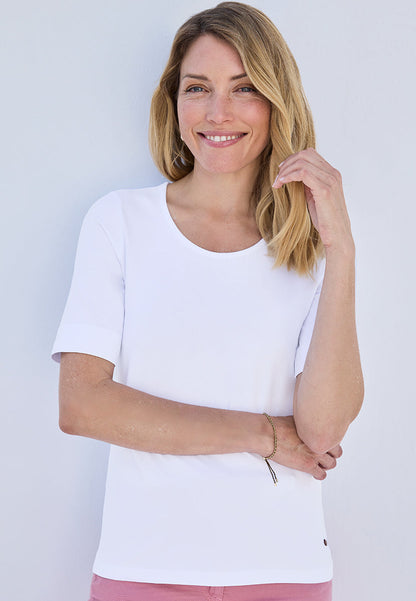 Short Sleeve Cotton Top - White