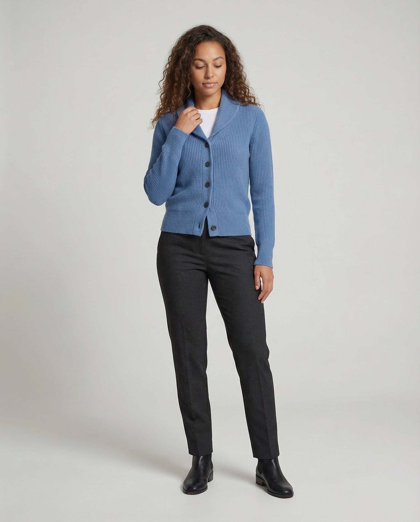 Lapel Collar Knit Cardigan