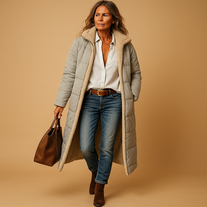 Women's Quilted Long Padded Winter Coat for Ultimate Warmth