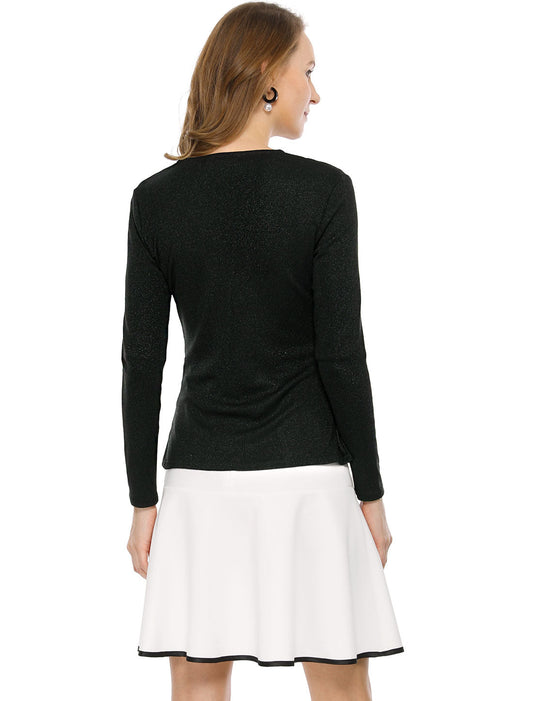 Tie Front Long Sleeve Open Cardigan