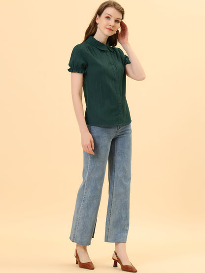 Solid Cotton Blouse Shirt