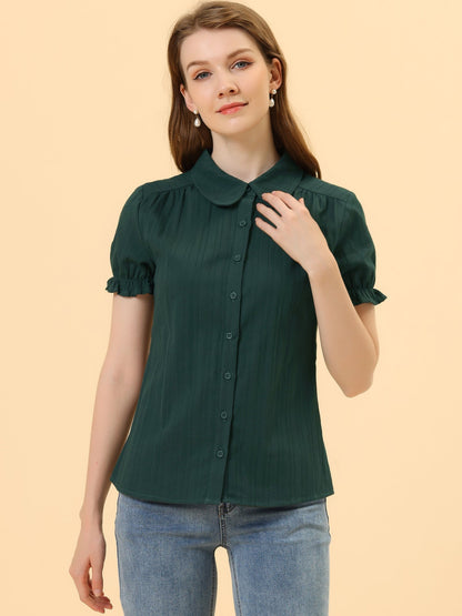 Solid Cotton Blouse Shirt