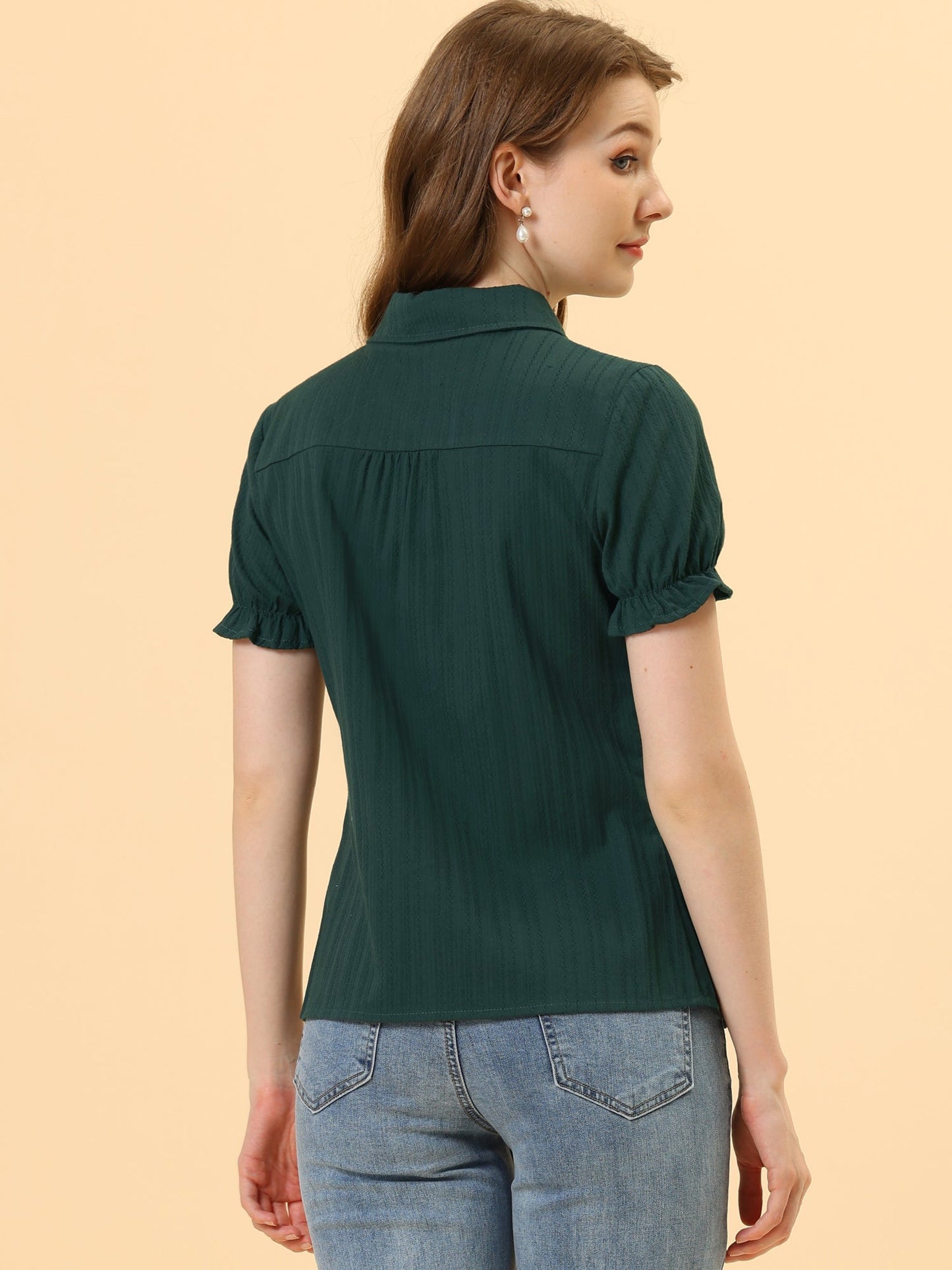 Solid Cotton Blouse Shirt