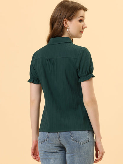 Solid Cotton Blouse Shirt