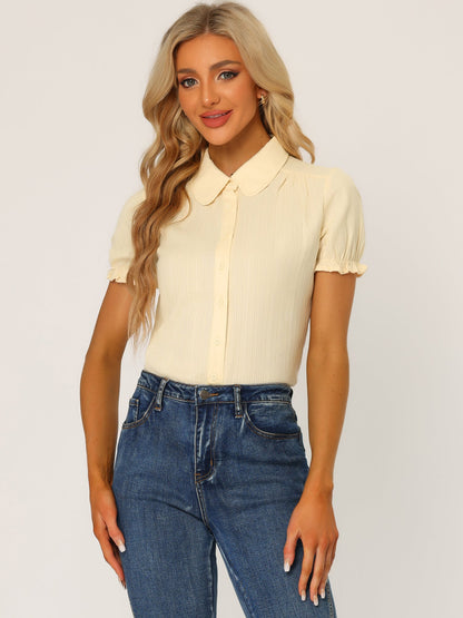 Solid Cotton Blouse Shirt