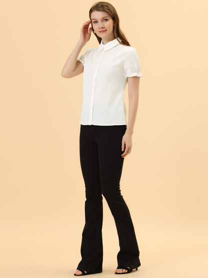 Solid Cotton Blouse Shirt