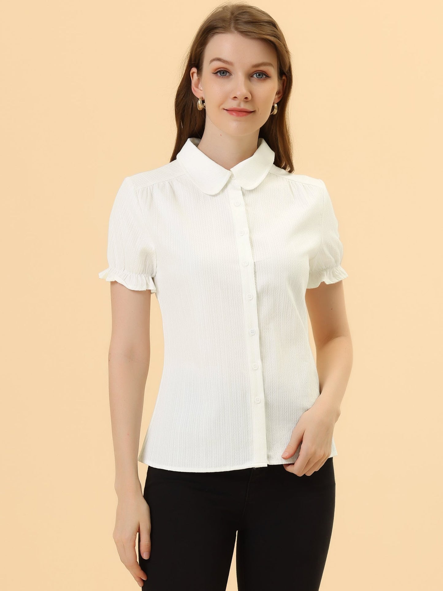 Solid Cotton Blouse Shirt